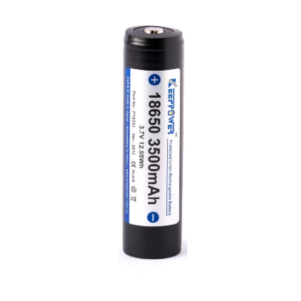Keeppower 18650 3500mAh Protected Li-Ion Battery (Button Top)