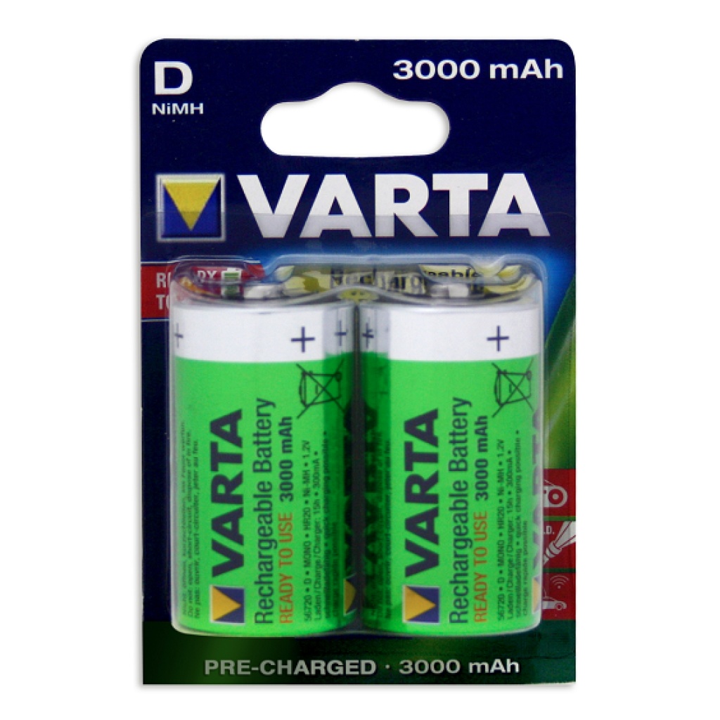 Varta D NiMH Rechargeable Batteries 2 Pack Aubattery