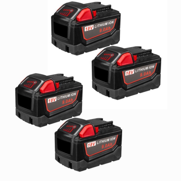 4 x Milwaukee 18V 6.0Ah M18 Lithium Batteries